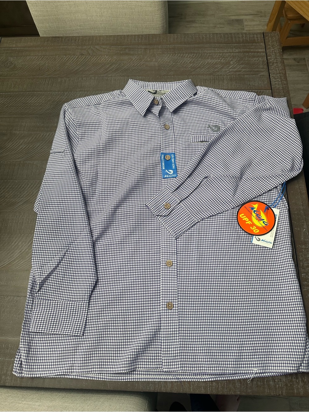 MOJO Mr Big Sport Check LS - Button-Down Long Sleeve Shirt - Navy (with tags)